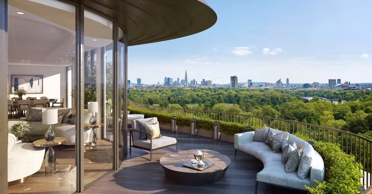luxury interior design London skyline terrace