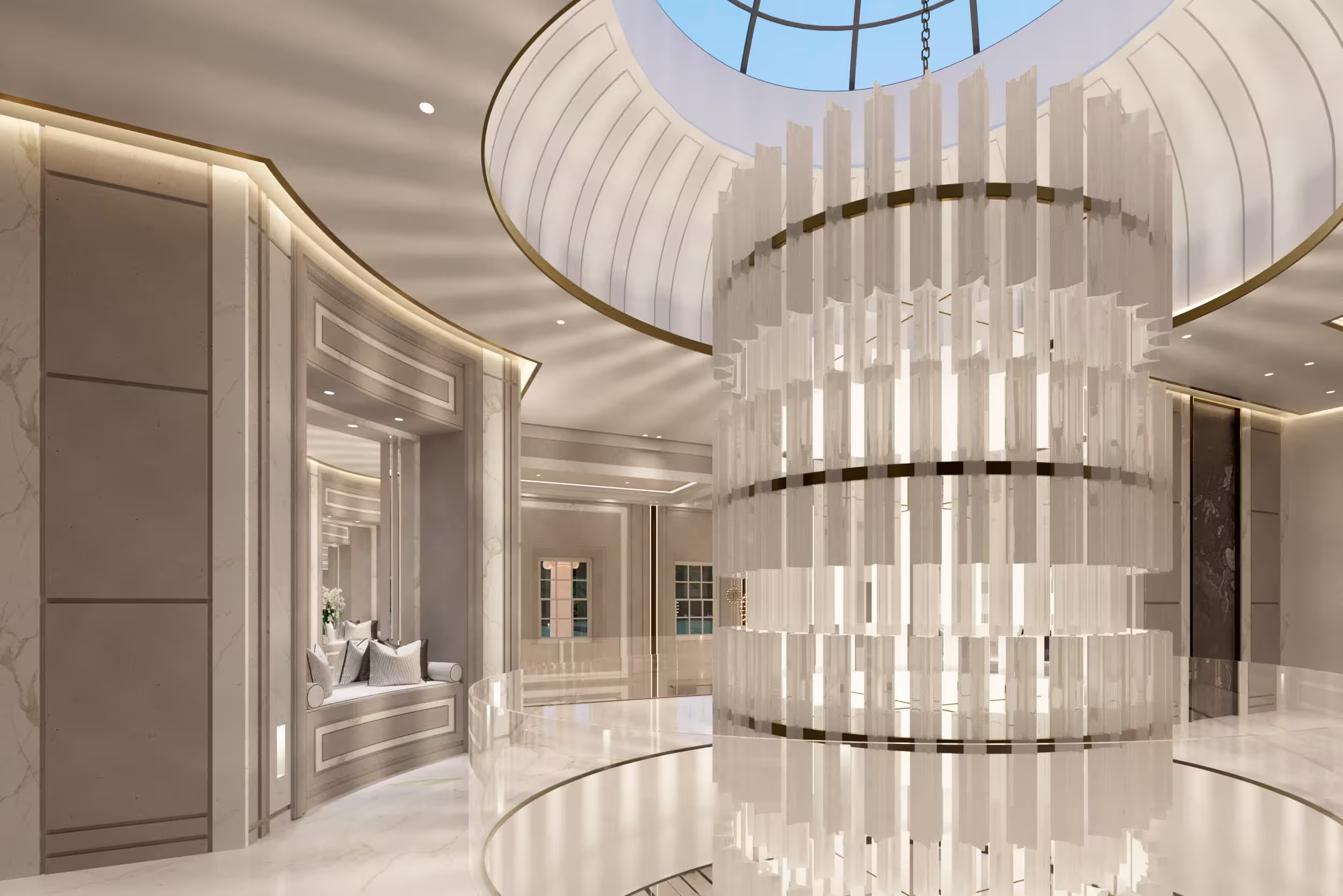 mansion interior design upstairs hallway