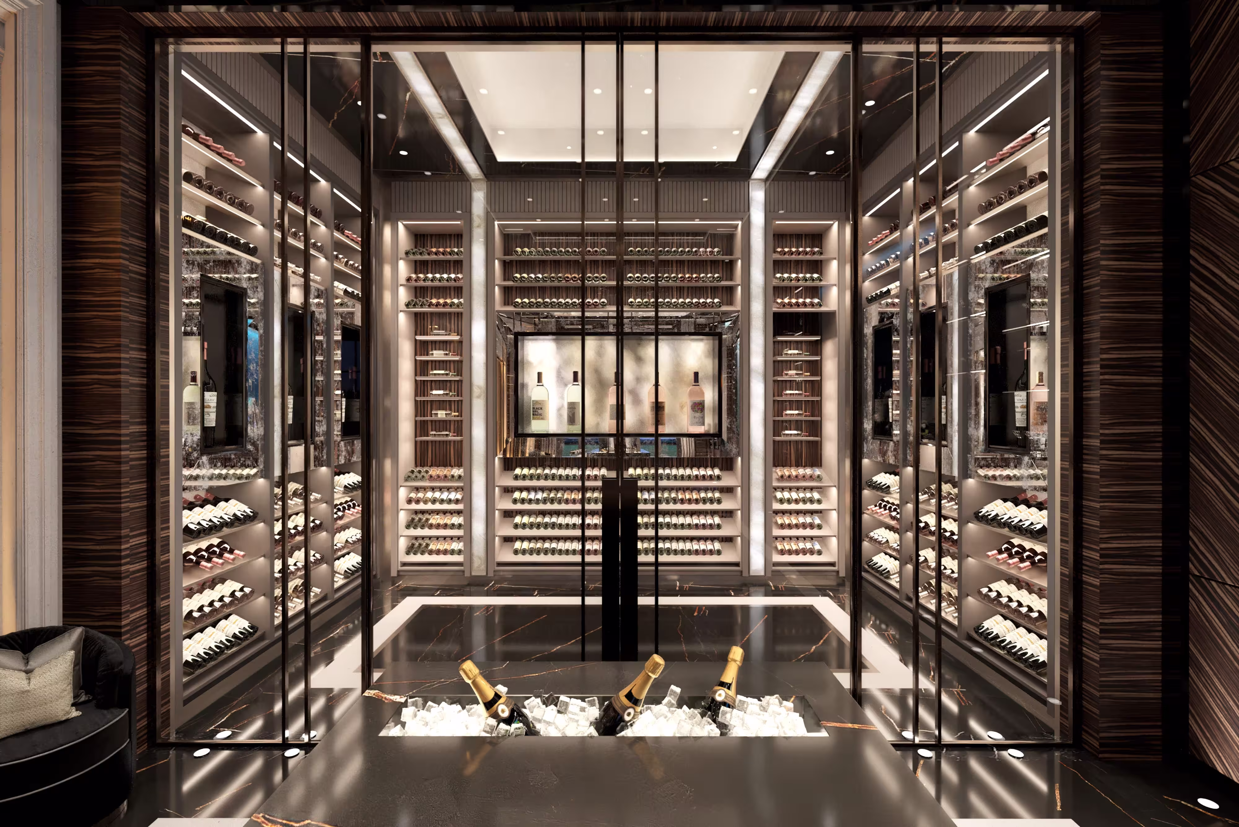 super prime interior design wine cellar